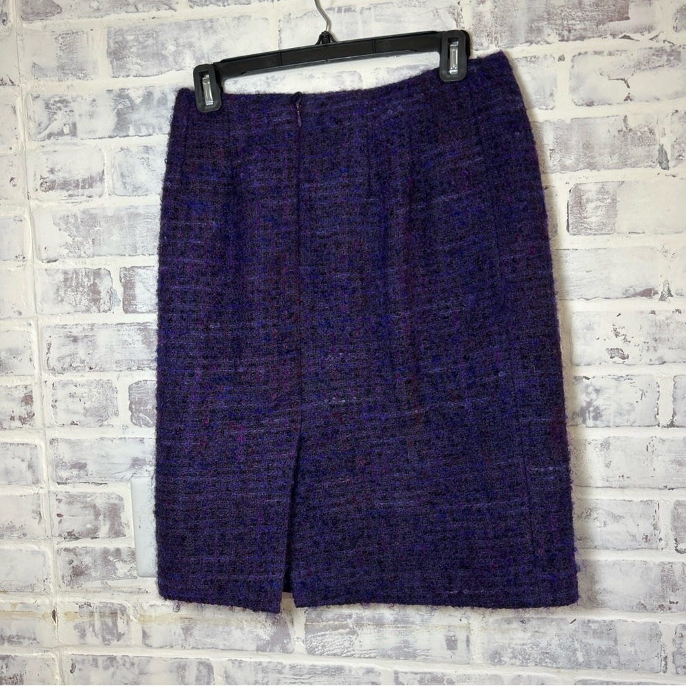 VTG Women's Talbots Wool Mohair Skirt Suit Set Purple Size 6 Petite Made in USA - Picture 9 of 16